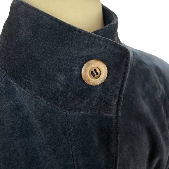 Vintage Abercrombie & Fitch Suede Aviator Military Jacket Blue 70s USA Made-L - Picture 3 of 14